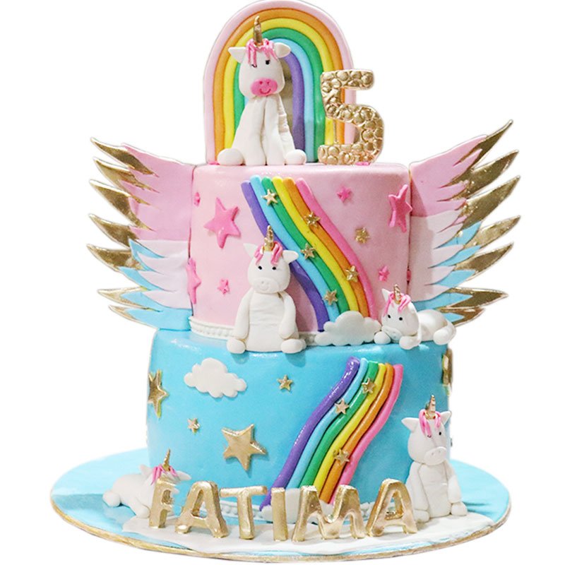 Unicorn Theme Birthday Cake